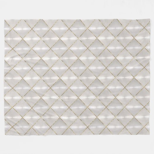 Witte moeder van Pearl met goudmonogram Fleece Deken (Voorkant (Horizontaal))