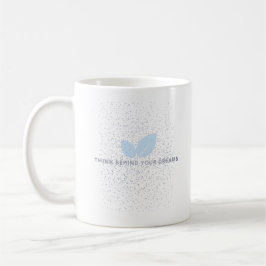 Witte Mok met Blue Leaf Design en Quote
