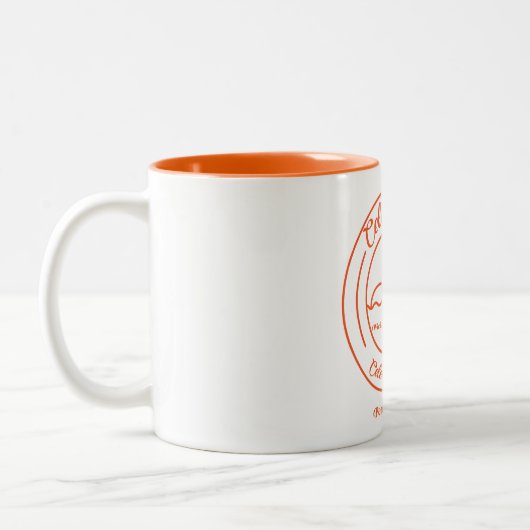 Witte Mok met Oranje Silhouet (Links)