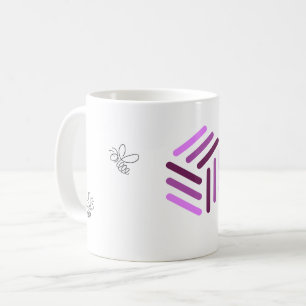 Witte Mok van de imker met Paarse Logo