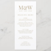 Witte Monogram Bruiloft Menu (Voorkant)