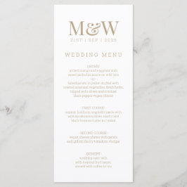 Witte Monogram Bruiloft Menu