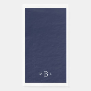 Witte monogram marine huwelijksservetten servet