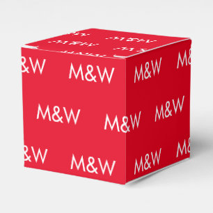 Witte monogram rood aanpassen met Initiaal Bedankdoosjes