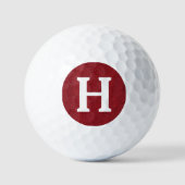 Witte Monogram Ruby Rode Denim Print Waarde 3-pack Golfballen (Voorkant)