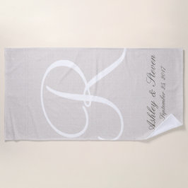 Witte monogram | Rustic Linen Kijk Strandlaken