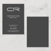 Witte monogram Uniek modern grijs Visitekaartje (Voorkant / Achterkant)