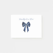 Witte Mooie Blauwe Strik Post-it® Notes (Voorkant)