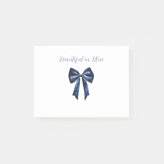 Witte Mooie Blauwe Strik Post-it® Notes (Voorkant)