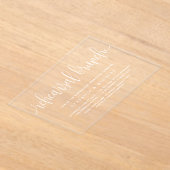 Witte Mooie Calligraphy Oefenbrunch Acryl Uitnodigingen (Laagn)