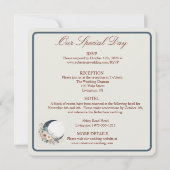 Witte Moonflower Floral bruiloft uitnodiging (Achterkant)