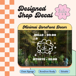 Witte Mopshond huisdier verzorging uren raamsticke Raamsticker