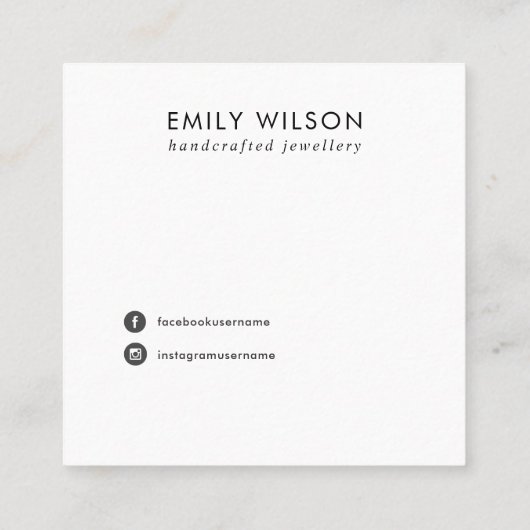 WITTE MOROCCAN TILE TEXTURE STUD EARRING DISPLAY VIERKANTE VISITEKAARTJE (Achterkant)