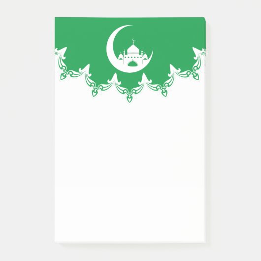 Witte moskee in Crescent Moon Ramadan Post-it® Notes (Voorkant)