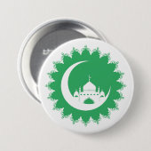 Witte moskee in Crescent Moon Ramadan Ronde Button 7,6 Cm (Voorkant /achterkant)