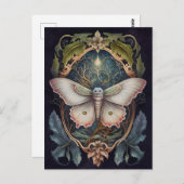 Witte Moth Briefkaart (Voorkant / Achterkant)