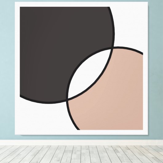 Witte motorcirkels canvas afdruk (Insitu (Houten vloer))