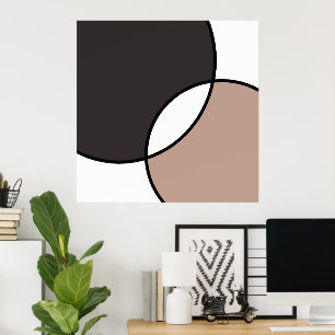 Witte motorcirkels poster