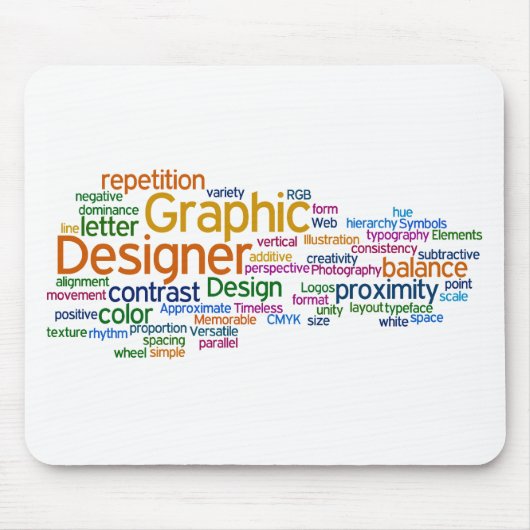 Witte Mousepad met meerdere kleuren Muismat (Voorkant)