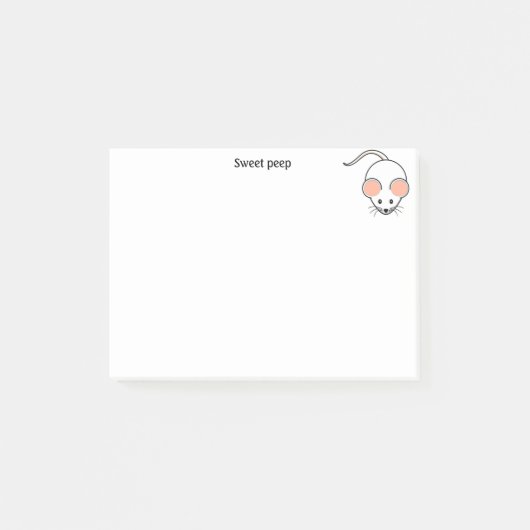Witte muis en kalligrafie post-it® notes (Voorkant)