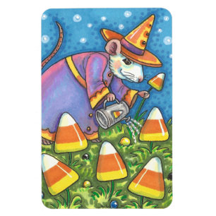 WITTE MUIS IN CANDY CORN GARDEN, KLEURRIJK EN SCHA MAGNEET