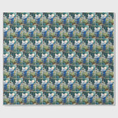 Witte muizen in de tuin cadeaupapier (Vlak)