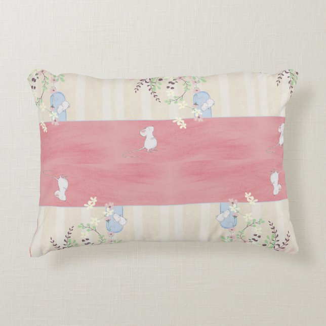 Witte muizen thuis accent kussen (Voorkant)