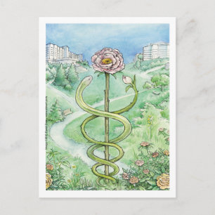 Witte munt, groene wereld (briefkaart) briefkaart