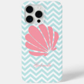 Witte Munt & Roze Zigzag Patroon Zeeschelp Case-Mate iPhone Case (Achterkant)