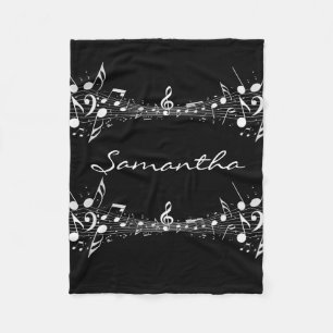 Witte muzieklare notities met dubbele ontwerpvlag fleece deken