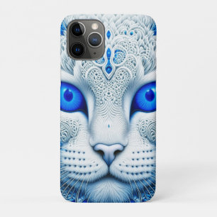 Witte Mystieke Kat Etherische AI Kunst iPhone 11 Pro Hoesje
