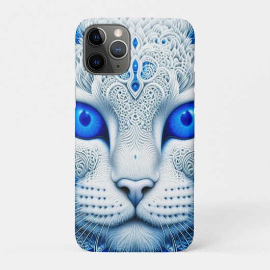 Witte Mystieke Kat Etherische AI Kunst Case-Mate iPhone Case (Achterkant)