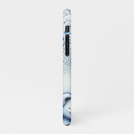 Witte Mystieke Kat Etherische AI Kunst iPhone Hoesje (Linkerkant)