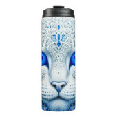 Witte Mystieke Kat Etherische AI Kunst Thermosbeker (Voorkant)