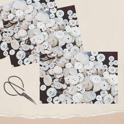 Witte naaien Buttonnen Tissuepapier