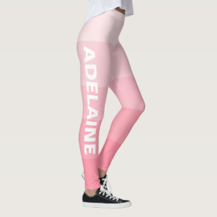 Witte naam   Stijlvolle 5 zalm roze tinten blokken Leggings