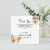 Witte narcis begrafenis bedankkaart (Staand voorkant)