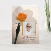 Witte narcis lente begrafenisdienst gevouwen programma (Voorkant)