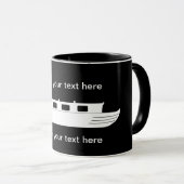 Witte Narrowboat met tekst Mok (Voorkant rechts)