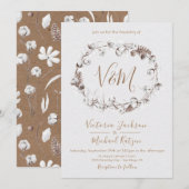 Witte Naturen Krans Huwelijksuitnodigingen Kaart (Voorkant / Achterkant)