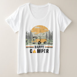 Witte Natuur Adventure Camper Van Grote Maat Grote Maat T-shirt
