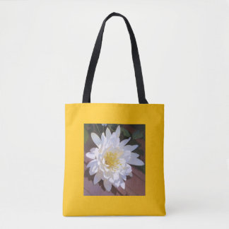 Witte natuurlijke chrysant bloem ontwerp draagtas