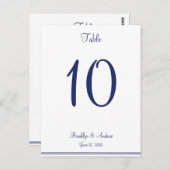 Witte Nautical Wedding Table Numbers Briefkaart (Voorkant / Achterkant)