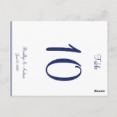Witte Nautical Wedding Table Numbers Briefkaart (Achterkant)