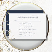 Witte Navy Script Menu Selectie Huwelijksreactie