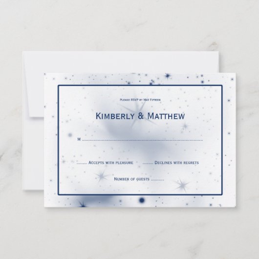 Witte Navy Stars Ontwerp RSVP Kaartje (Voorkant)