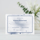 Witte Navy Stars Ontwerp RSVP Kaartje (Staand voorkant)