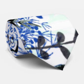 Witte Navy Waterverf Winter Stropdas (Opgerold)