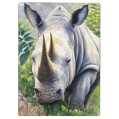 Witte neushoorn botanische kunst klembord (Achterkant)