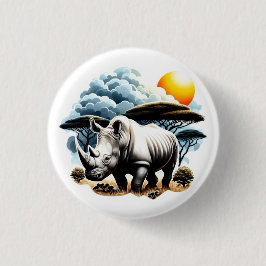 witte neushoorn ronde button 3,2 cm